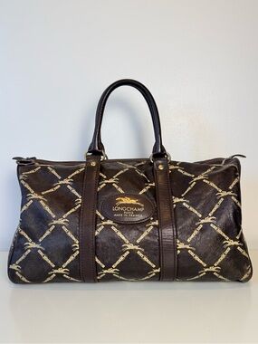 Longchamp Vintage Boston Bag with Riding Mark Monogram